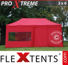 Evenemangstält FleXtents Xtreme 3x6m Röd, inkl. 6 sidor